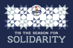 A flyer that reads: "Tis the season for solidarity"