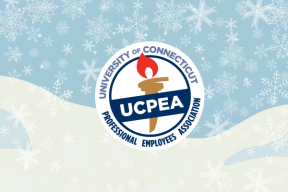 UCPEA Logo on a wintery background